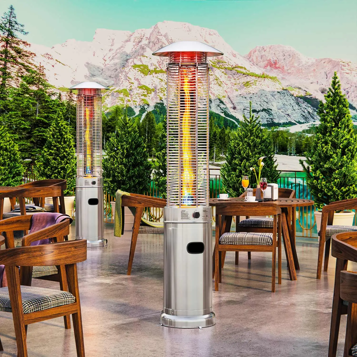 
11 KW commercial heat focus best price blue flame gas patio heater in stainless 
