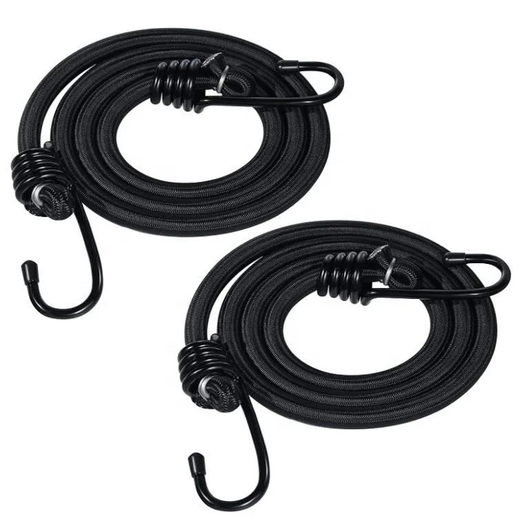 Rubber Stretchy Bungee Cords with Steel Hooks for Tarp Covers Bungee Cord