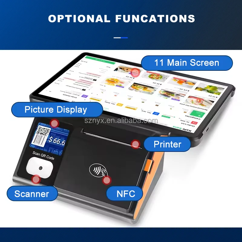 noryox NB11 NB11R 11 inch In-cell screen pos terminal 3+16GB/6+64GB memories android 12/13 handheld pos machine for restaurant