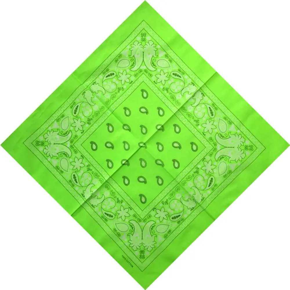 22inch 100%cotton neon cowboy bandanas hip hop 100% cotton bandana