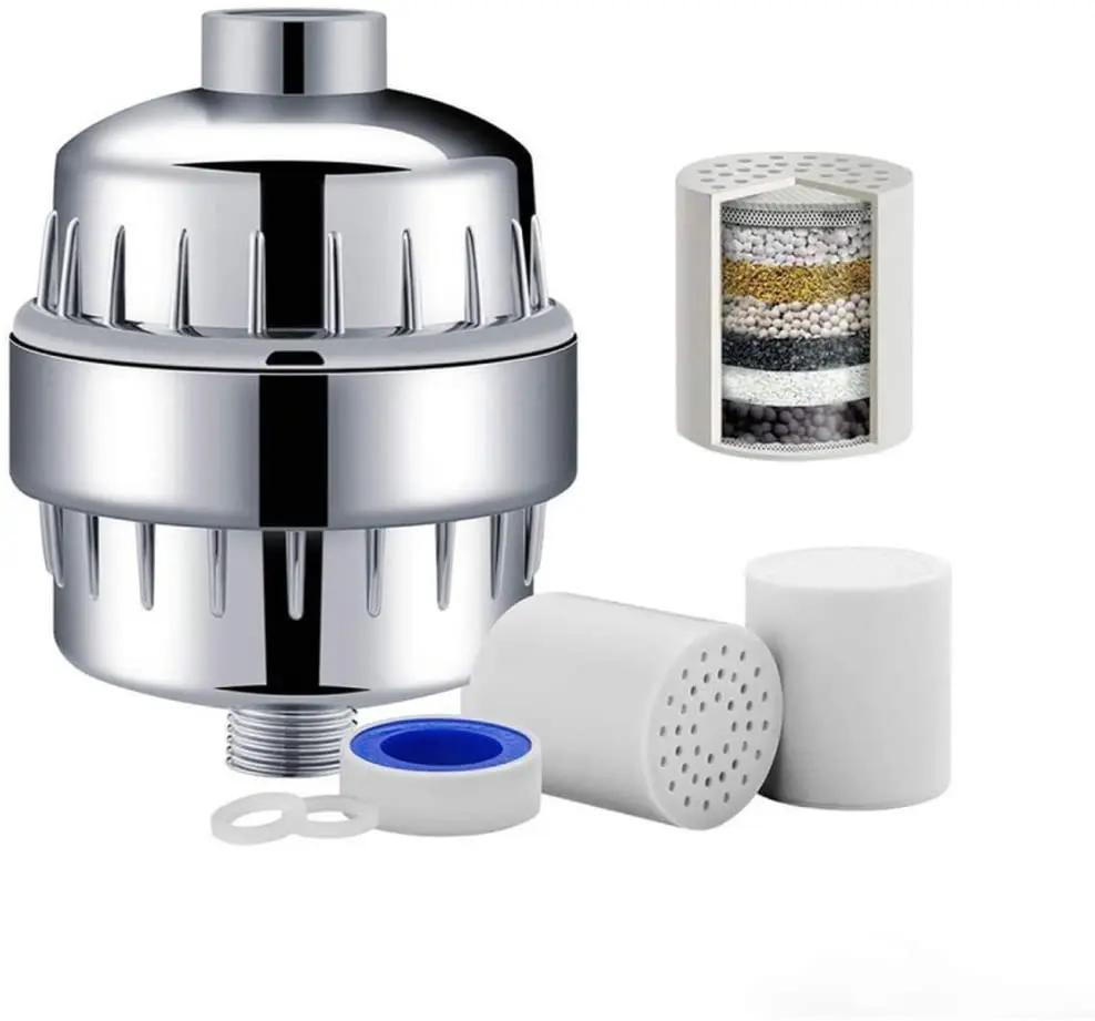 Shower Filter, 15 Stage Bathroom Filter For Hard Water Containing Vitamin C, Removing Impurities Heavy Metal Chlorine Fluoride
