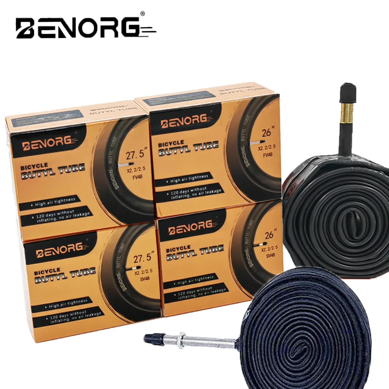 Высококачественная широкая внутренняя трубка BENORG 26x2 5 2/2.5 27 5x2.2/2.5 SV48 FV48 Schrader Клапан Presta клапан для широкого велосипеда