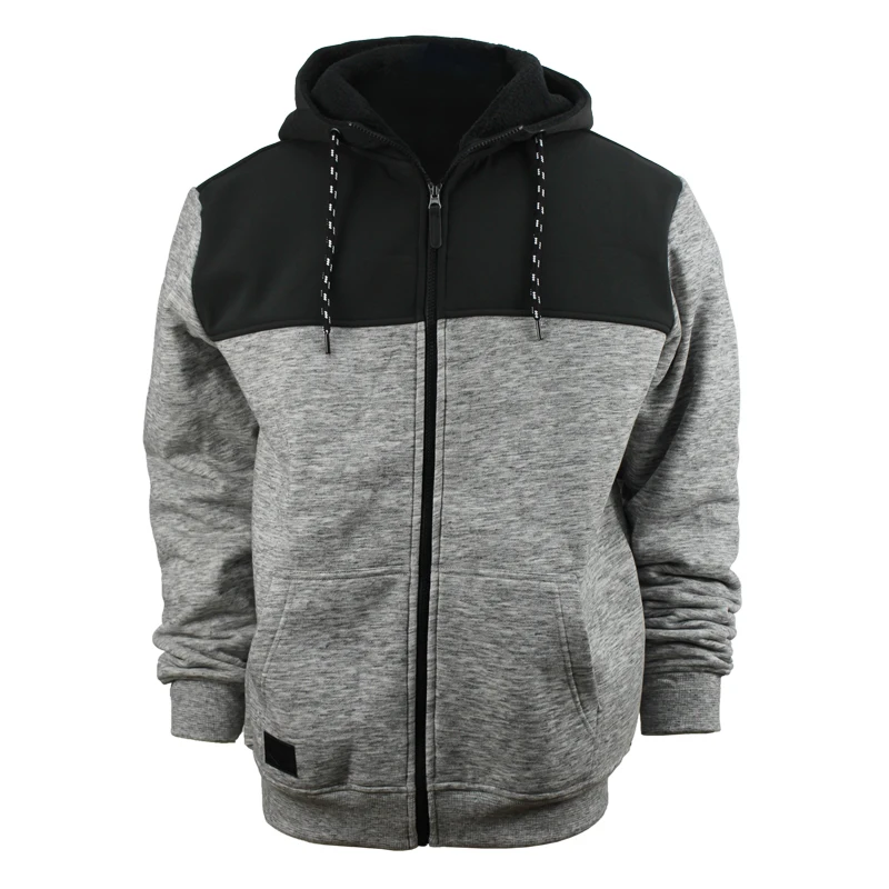 
Wholesale custom Men zip colorblock fleece sweatshirt with pockets 