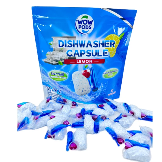 Free sample Eco friendly packaging White dishwashing liquid pods household chemicals