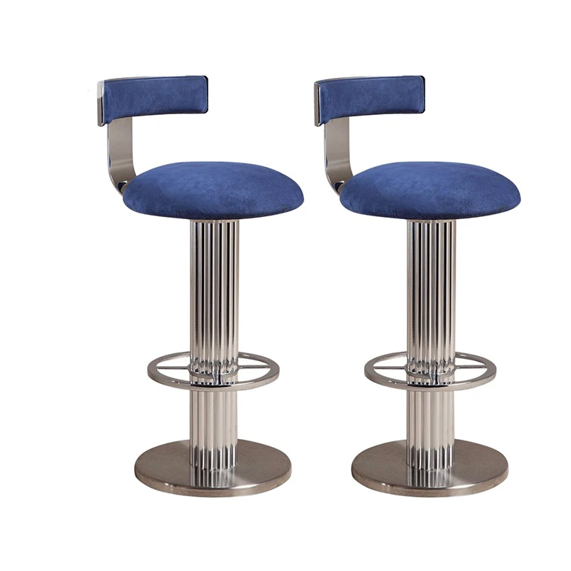 Home furniture modern T shape back stainless steel gold leather stool bar vintage barstool chairs high stool bar chair