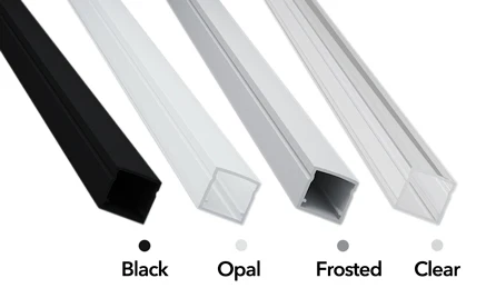  Factory Hot Sale 17*15mm Surface Mounted Anodized Black Color Aluminum Profile With 1m 2m 3m Length and SMD 5050 Led