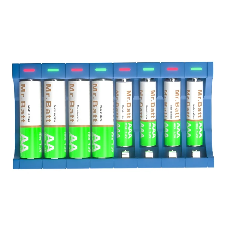 
Fast Charging Universal NIMH 8 Slots Type C 1.2V AA AAA NI-MH NI-CD Smart Rechargeable USB Battery Charger 
