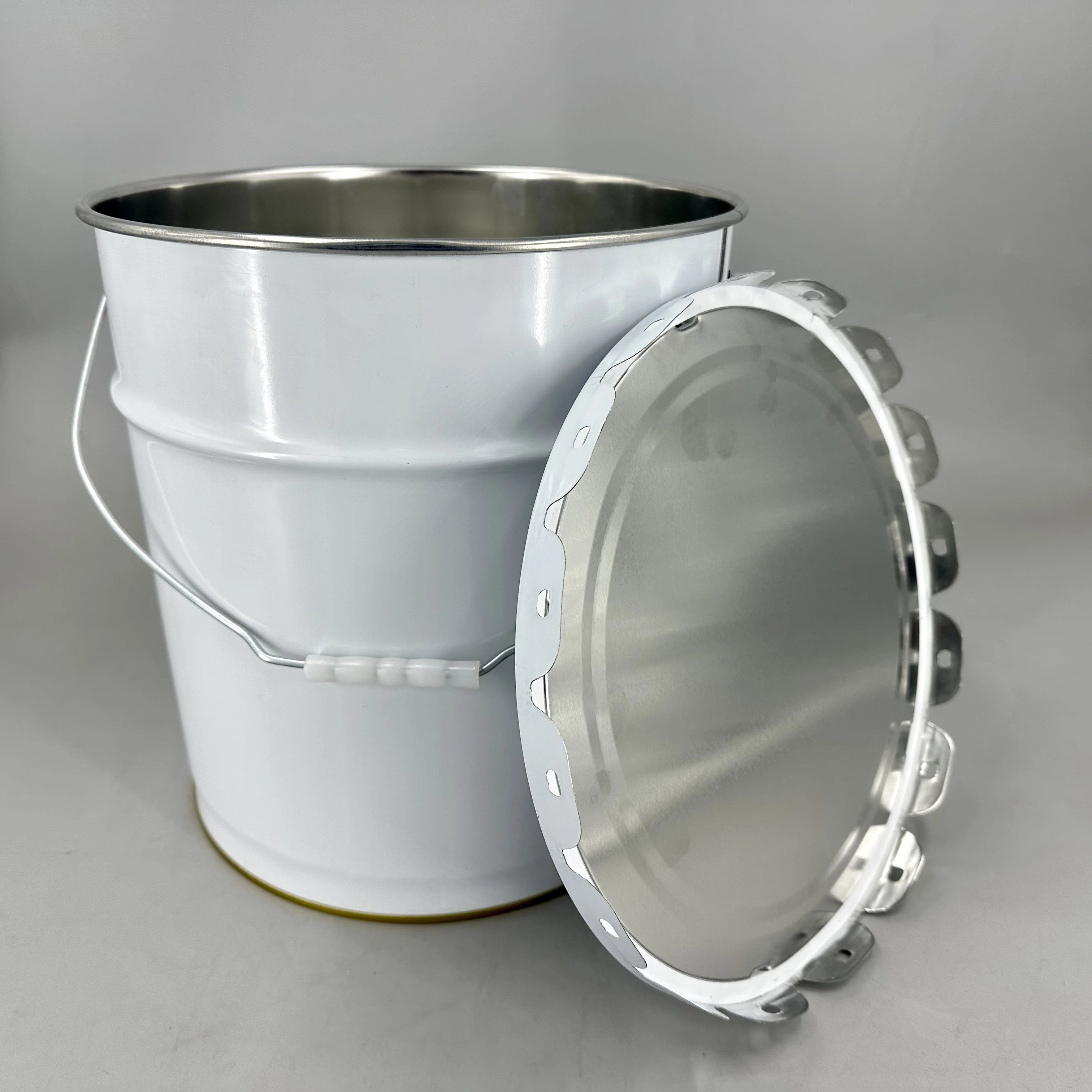 un rated 15l  metal paint bucket open head empty barrels steel pail with  flower lid