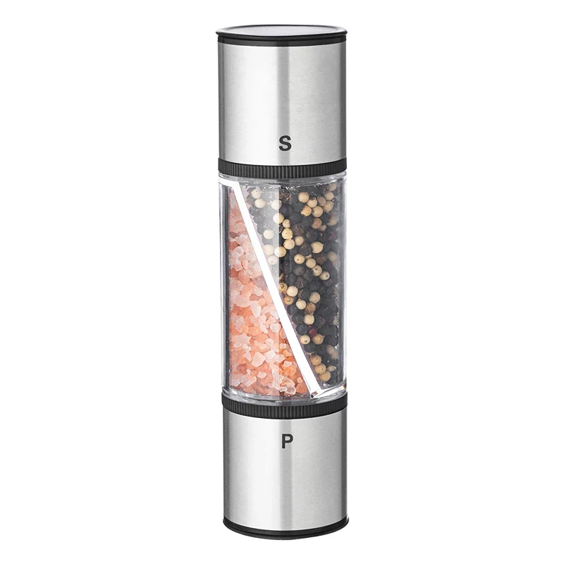 LHS 2 in 1 Manual CE Rohs Ceramic Burr manual Spice Mill Gravity Salt and Pepper Grinder