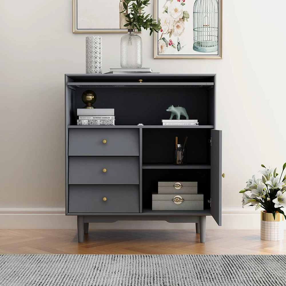 Dinning Furniture Modern Light Luxury Design Multi-Purpose Storage Cabinet With Open Display Rack