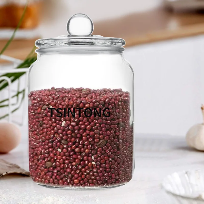 2024 Glass  Airtight Quality Large Cookies Candy Canister Clear Acrylic Kitchen Food Storage Jars with Lids