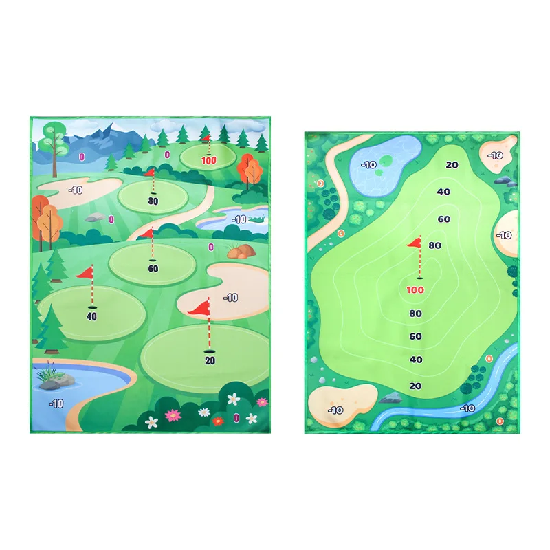 Newest Custom Pattern Kids Golf training Chipping Mat Toy Set With Multiple parts