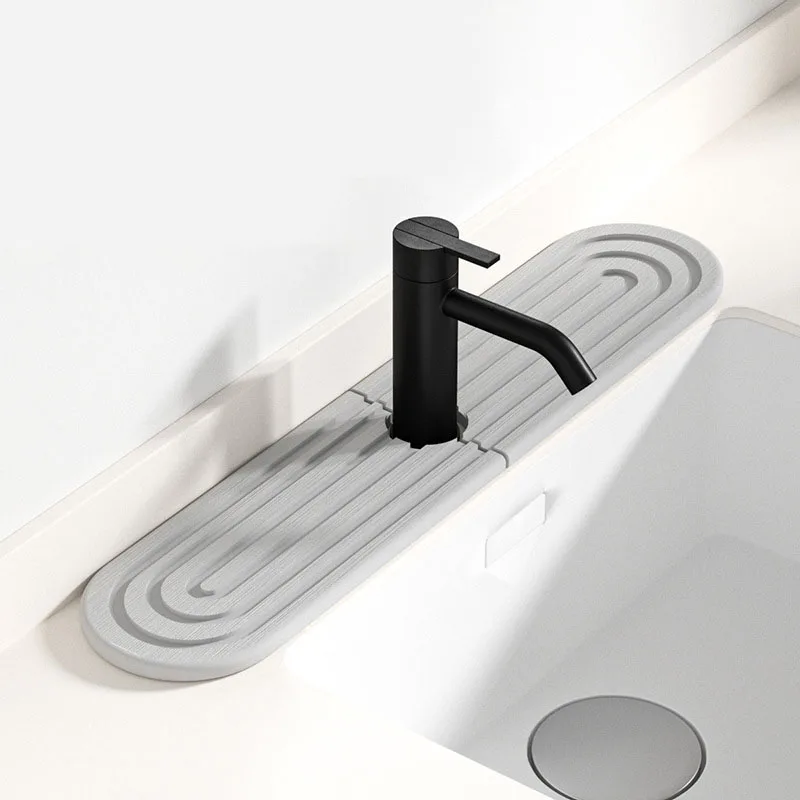 Kitchen Faucet Water Absorbent Mat Diatomaceous Earth Splash Guard Sink Faucet Water Absorbing Diatomite Stone Tray