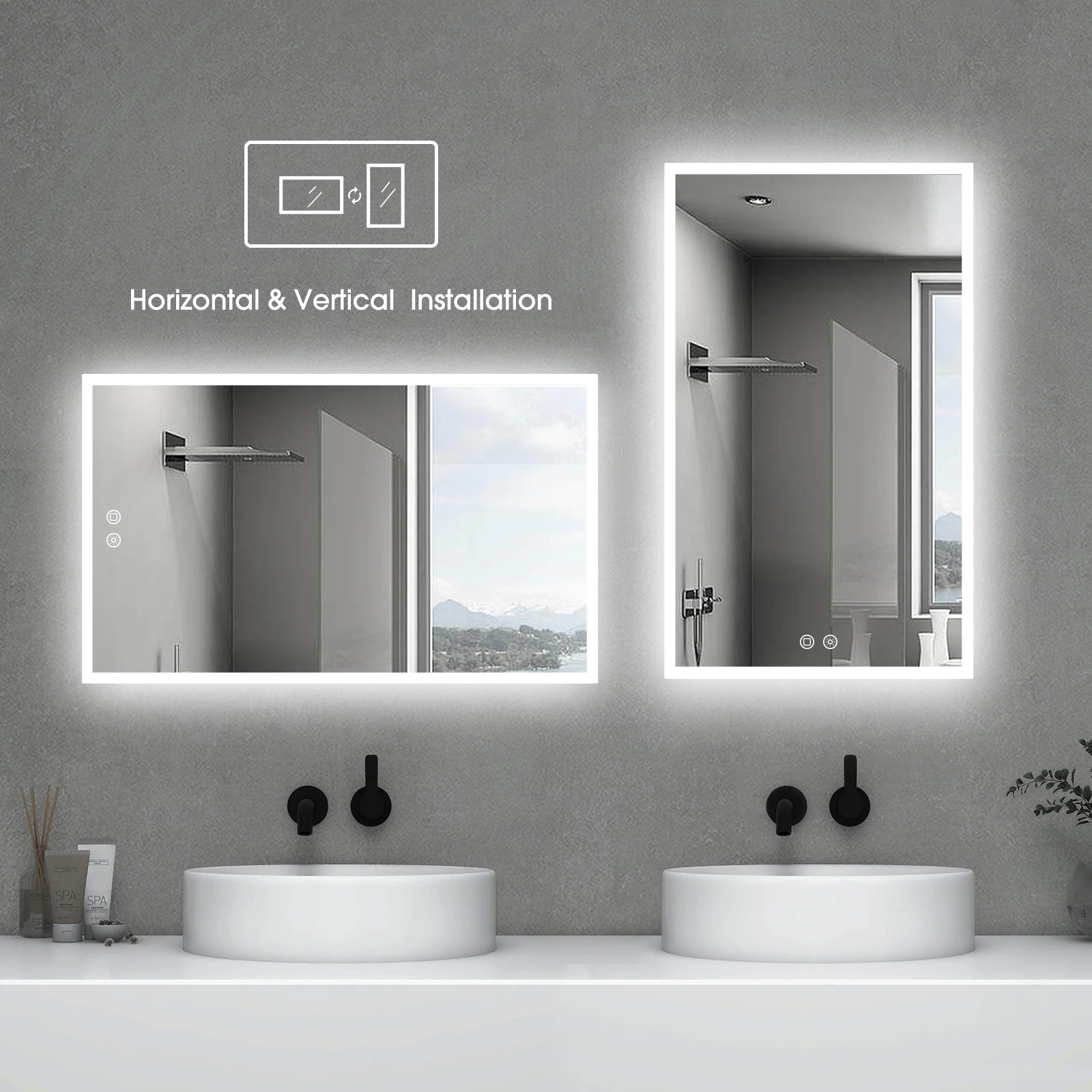 2024 New style LED bathroom full length mirror with led lights Anti-fog