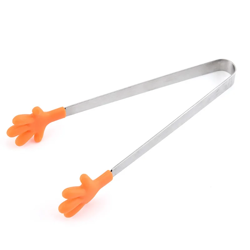 Creative Small Palm Silicone Stainless Steel Sugar Cube Food Clip