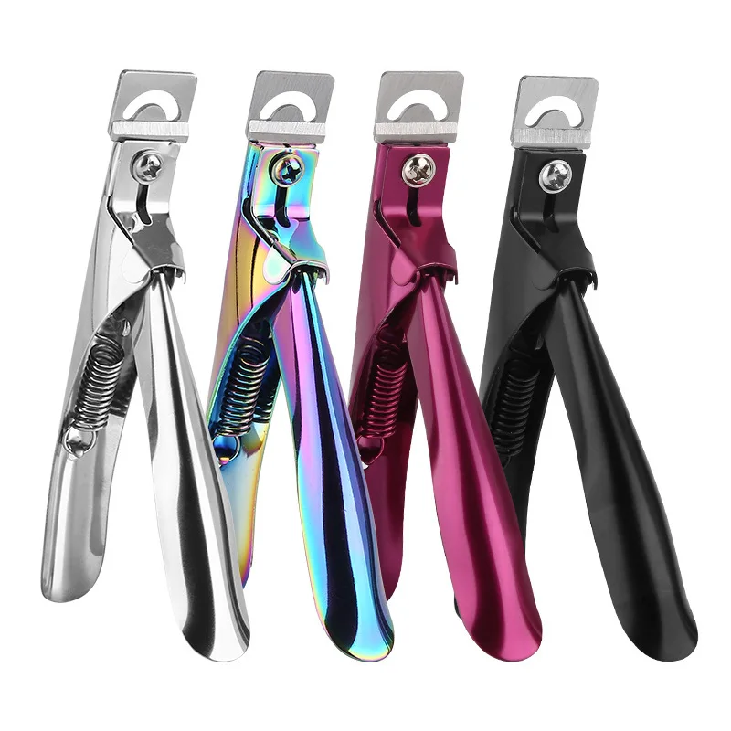 Stainless Steel Acrylic Nail Trimmer Titanium False Nail Cutter Edge Nail Tip Cutter