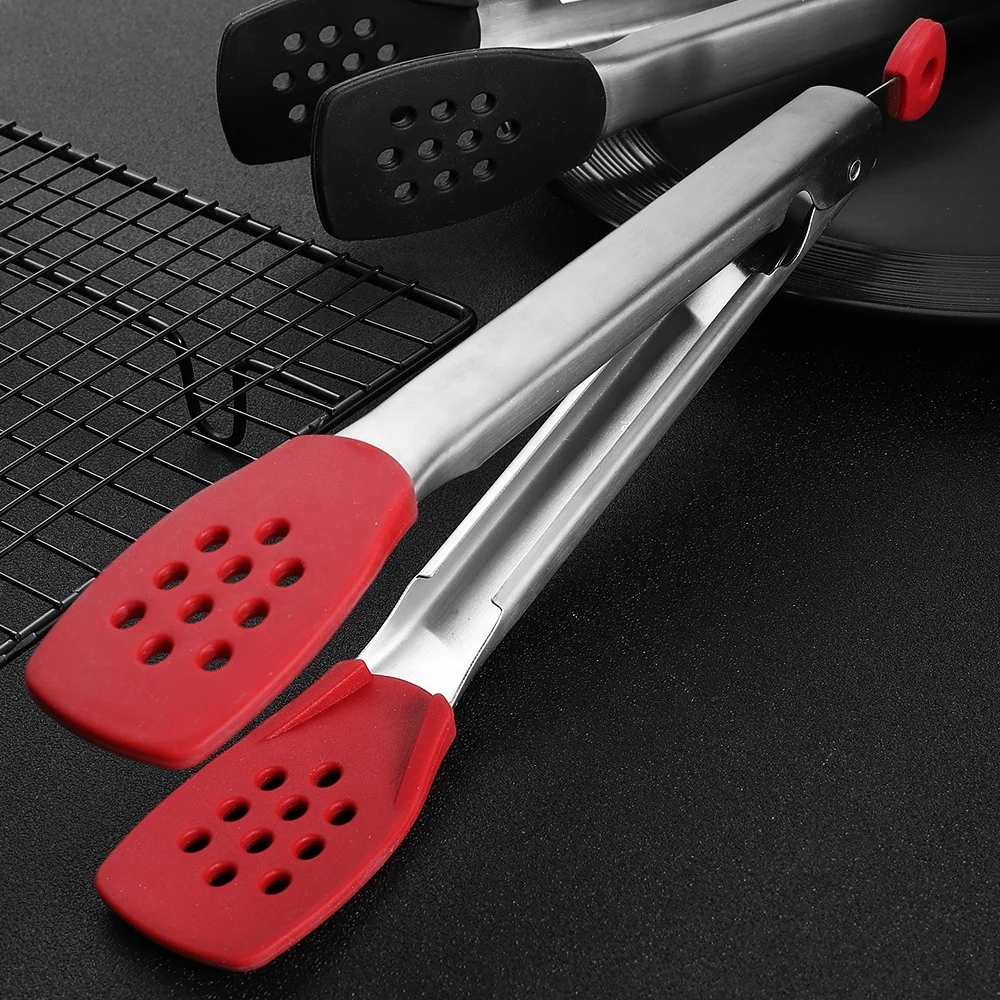 
Food grade stainless steel silicone steak clips Korean BBQ tongs 