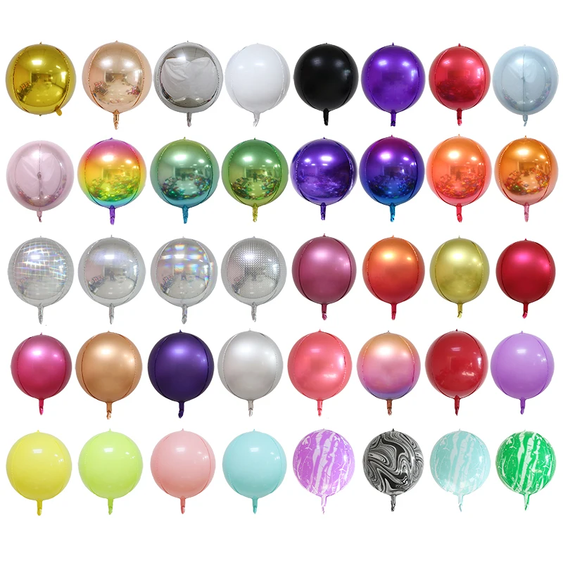 Wholesale Custom Printing Multi Colors 22 Inch 3d 4d Round Party Aluminium Foil Helium Birthday Balloons Decoration