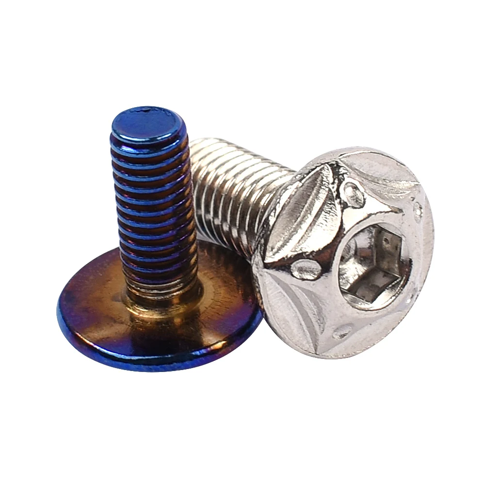M6 15MM M8  20MM Mosaike TITANIUM CNC drilled Hollow hex Flange motorcycle nut bolt