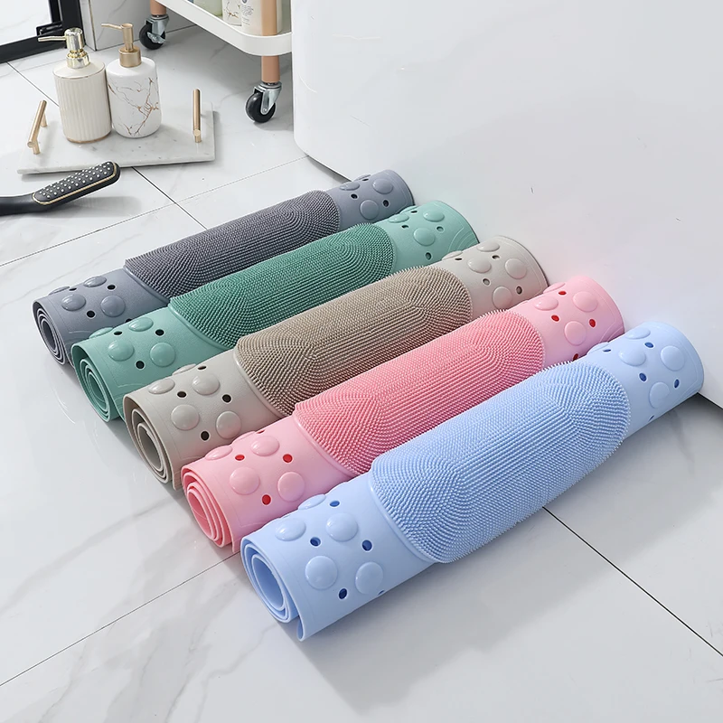 2024 NEW arrival Customised pvc bath mat Non Slip Anti Bacterial Bath Shower Mat pvc Bathroom Mat for Tub Bathroom