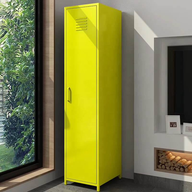 Cheap Single Door Cabinet Household Wardrobe Color Storage Metal Locker
