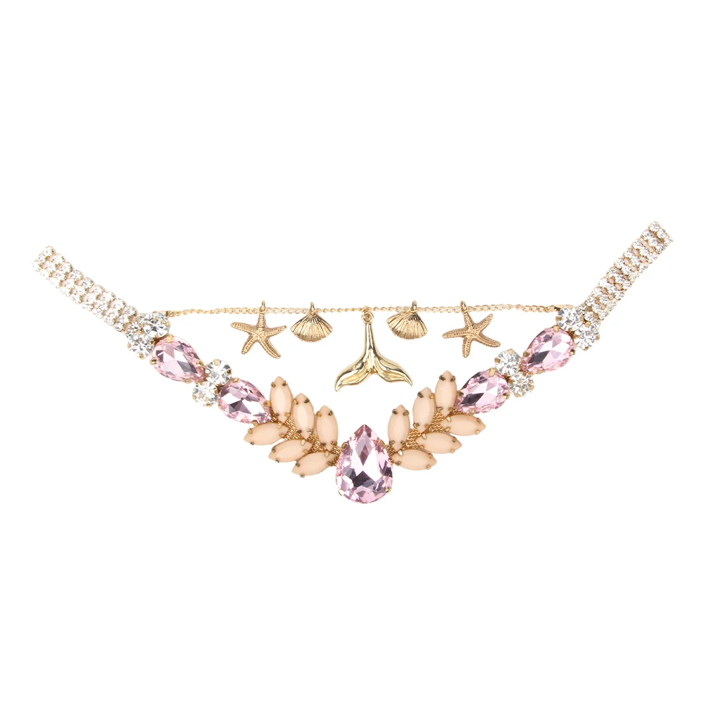 Factory Supply High Quality Pink jewelry Crystal Flip Flop Accessories Fashion Flip Flop decoration For Woman Beach shoes
