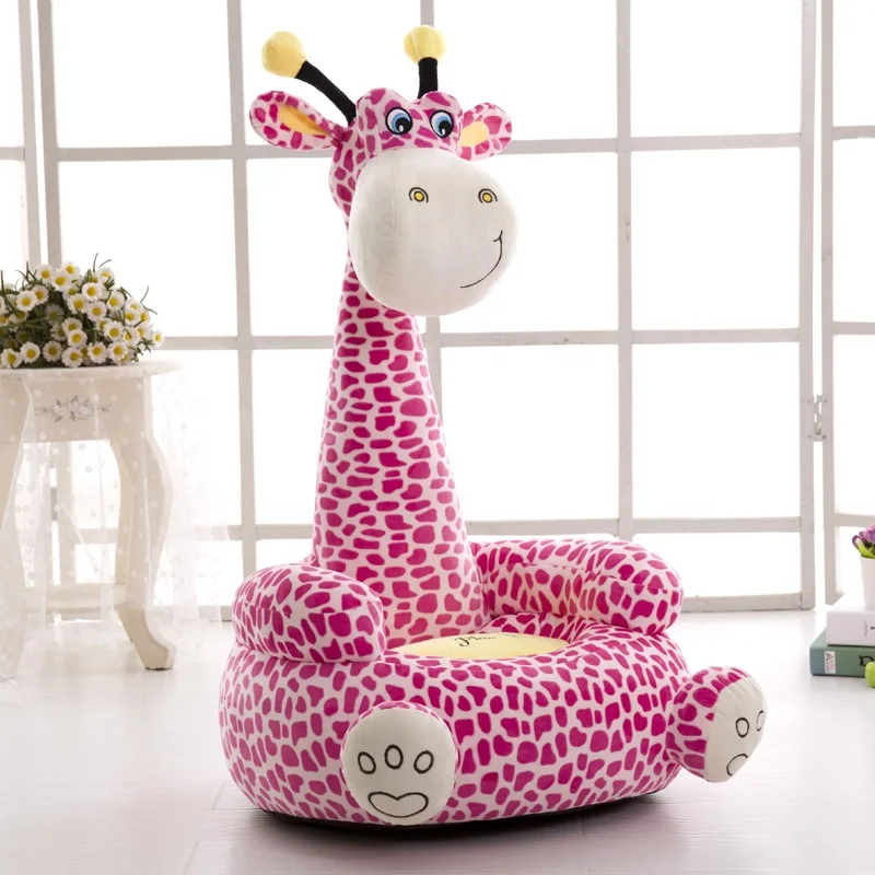 Custom Factory Giraffe Toy Soft Plush Baby Sofa Seat Animal Couches for Children