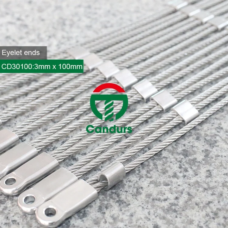 Наконечники проушины SS 316 Inox, наконечник проволочного троса, гибкая кабельная сетка из нержавеющей стали