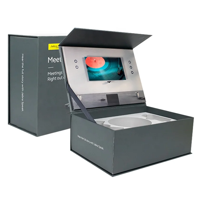 Get Free sample lcd video screen brochure card book cards customize a4 2.4 inch video gift box brochure kit sleeve