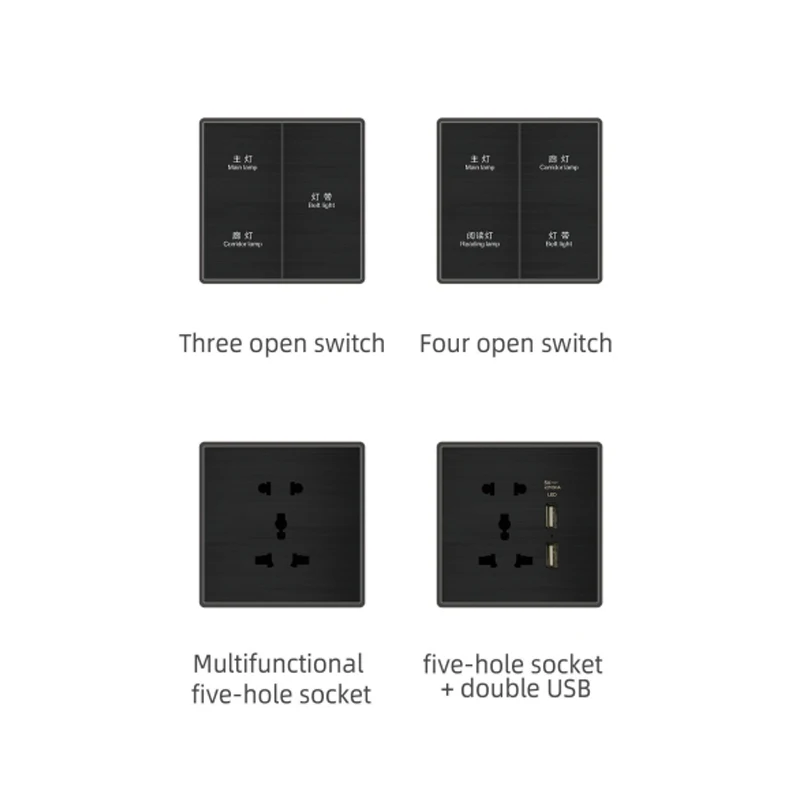 Metal frame Tuya Smart home 1 2 3 4 Gang wireless control no neutral wire Smart Wifi Light Switch