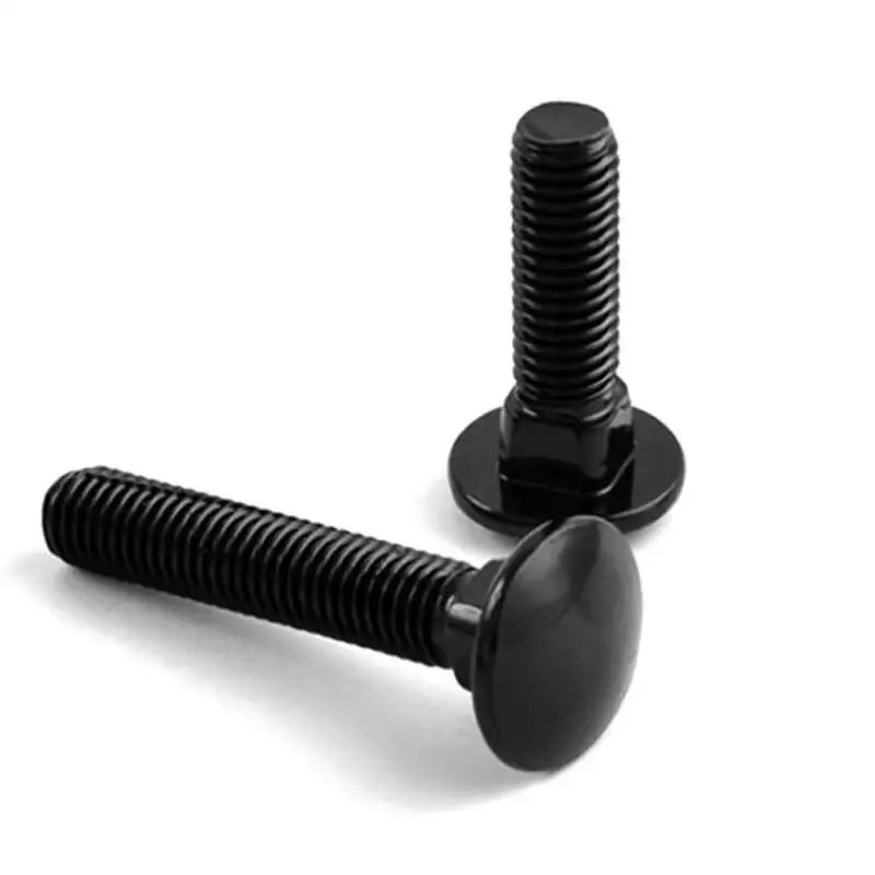 Carbon Steel Large Flat round Head Carriage Bolts M4 M16 DIN603 Polished Hex Bolt Metric Size Black Carriage Bolt