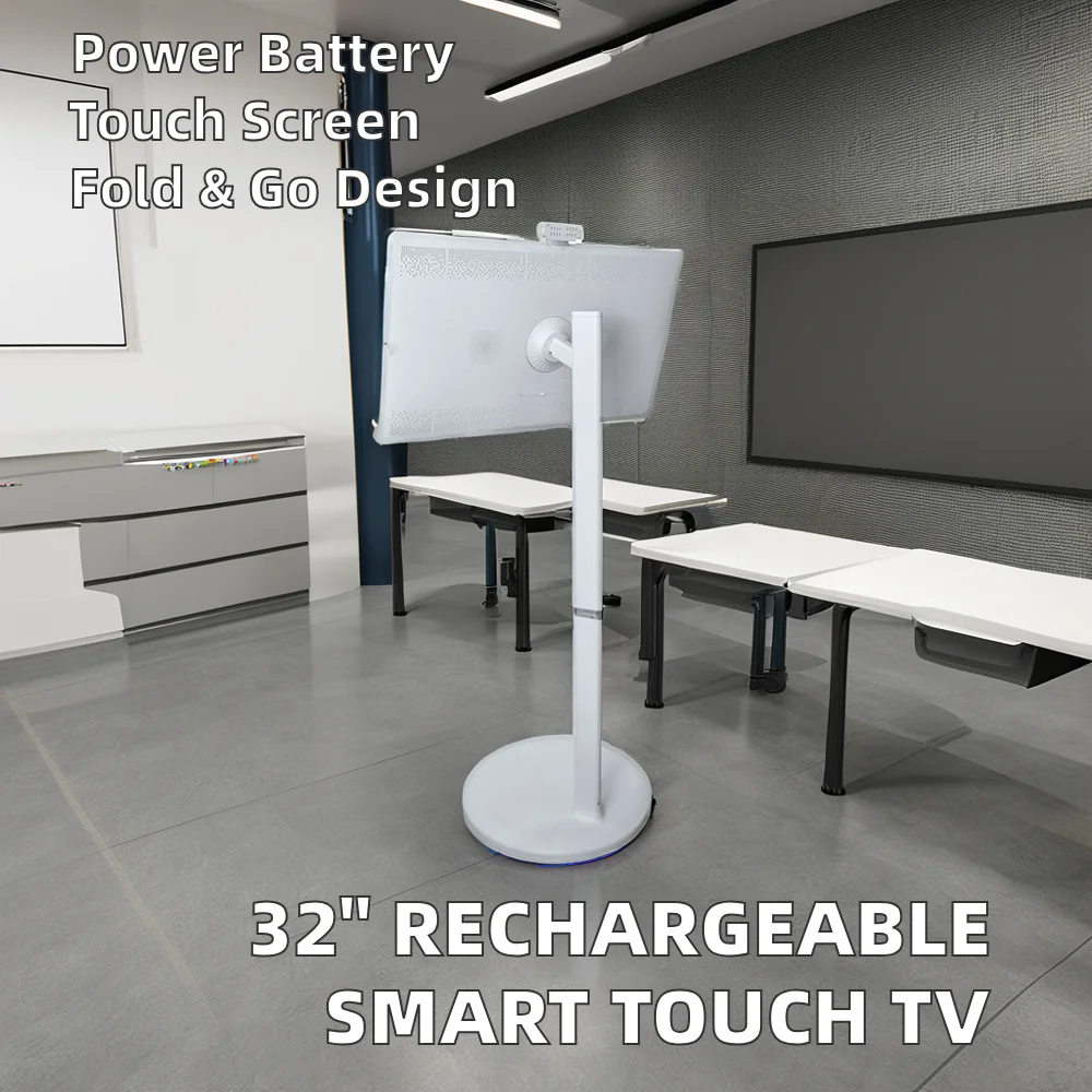 32-Inch Rechargeable Smart TV with Interactive Whiteboard Built-In-Cell Touch Moving Screen for Gym & Gaming