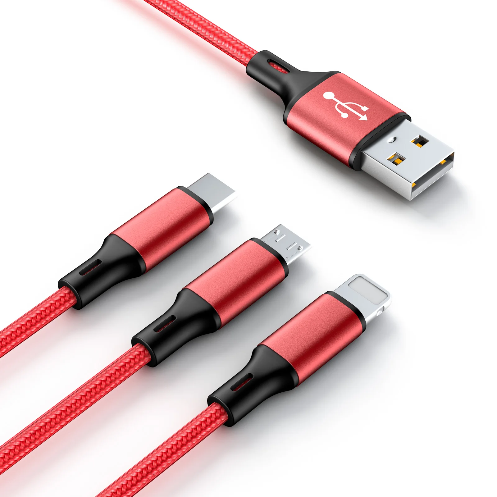 Manufacturer Wholesale usb cable 3 in 1 multi fast charging data cable 3in1/3-in-1/mfi mobile phone charger cable 3 in one