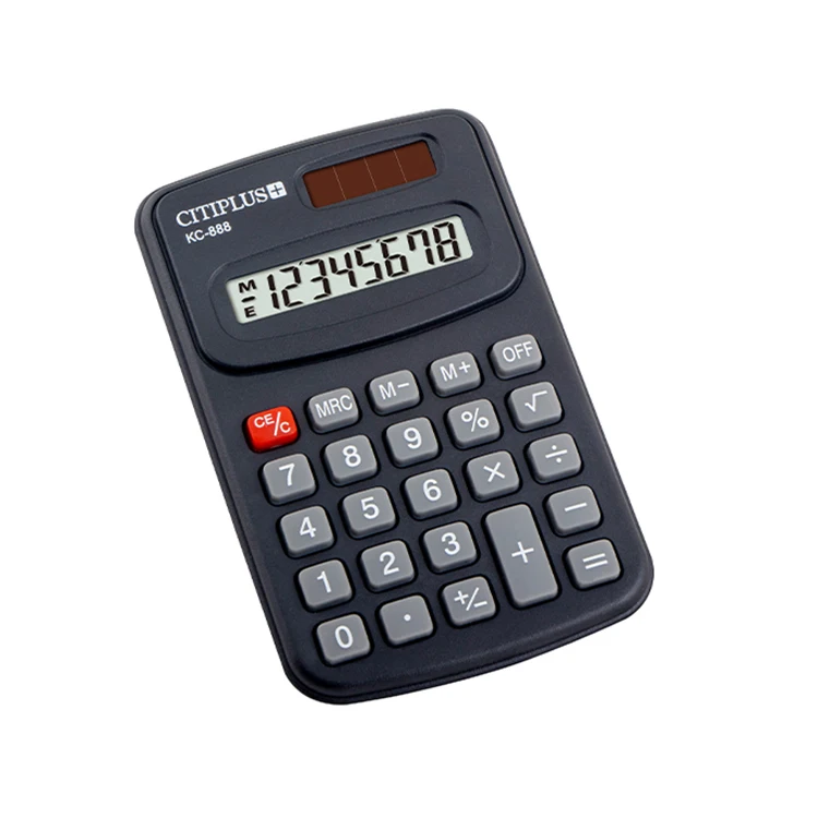 Stock kc 888 rubber key small cheap 8 digit calculator