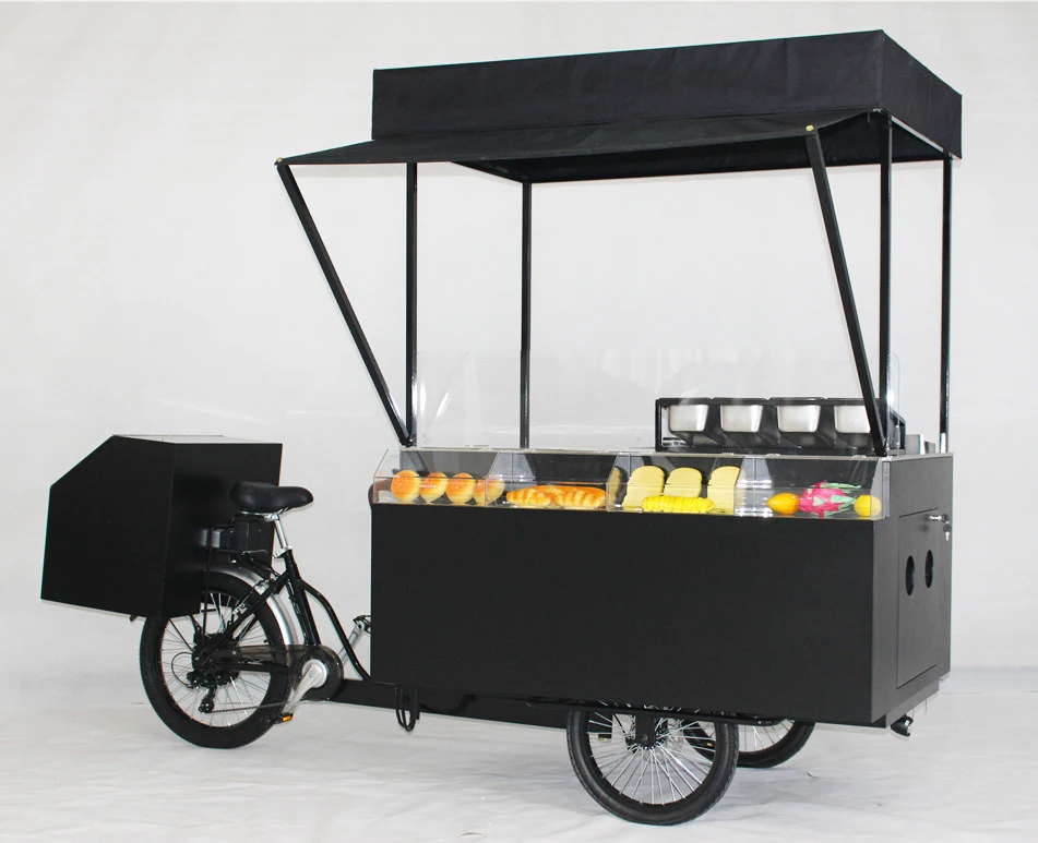 Electric bicycle vending cart trailer with fridge for sale
