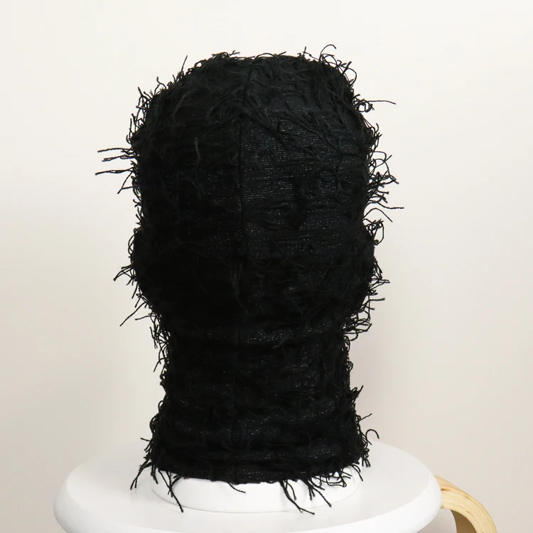 Wholesale Balaclava Custom Logo Distressed Ski Mask Balaclava Designer Winter Knit Full Face Cover