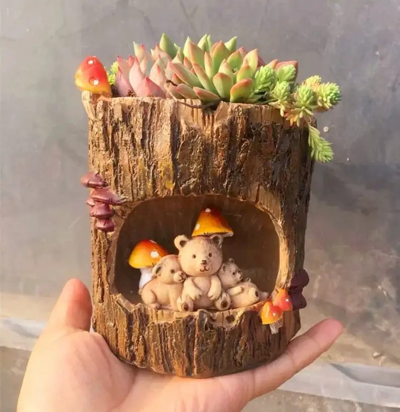 Creative Resin Tree House Succulent Plant Pot Christmas Gifting