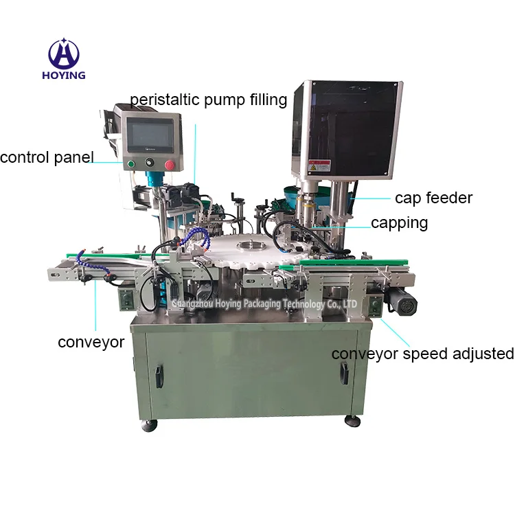 Automatic 10ml Pocket Refill Liquid Small Mini Bottle Capping and Crimping Perfume Filling Machine