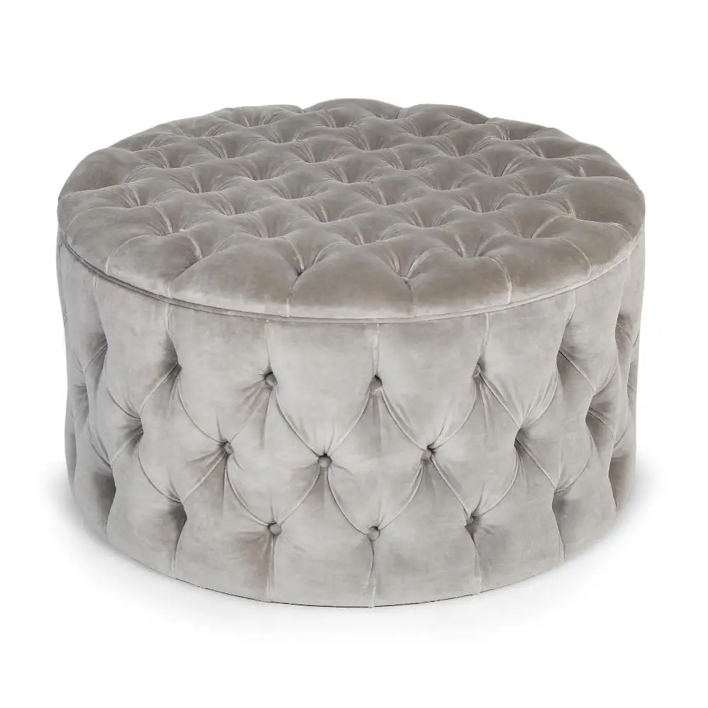 Бархатная ткань Стеганный кубический пуф оттоманка красный ПУ Круглые оттоманки Chesterfield