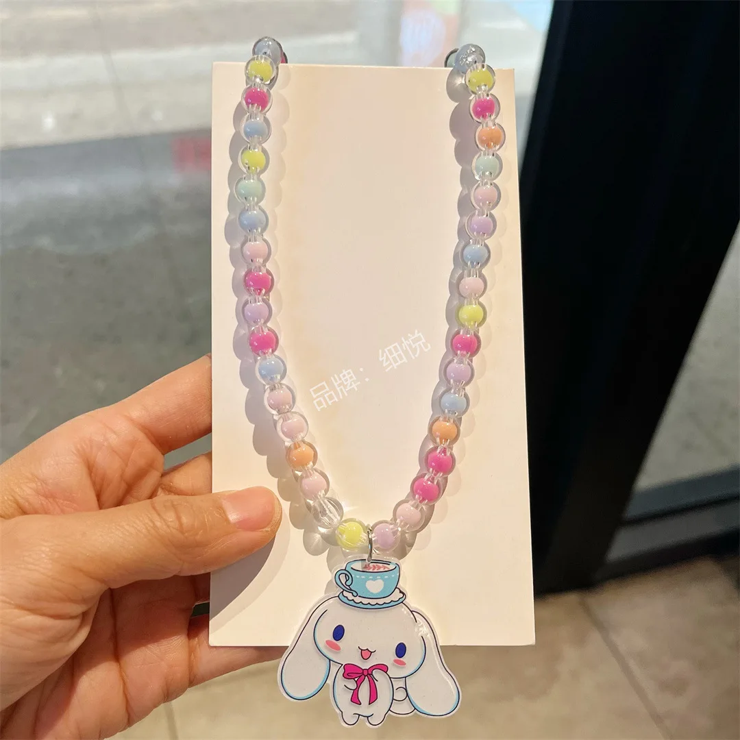 Мультяшное ожерелье Детская Подвеска Sanrio маленькая девочка Мультяшные аксессуары из бисера ювелирные изделия для девочек Путешествия со всем