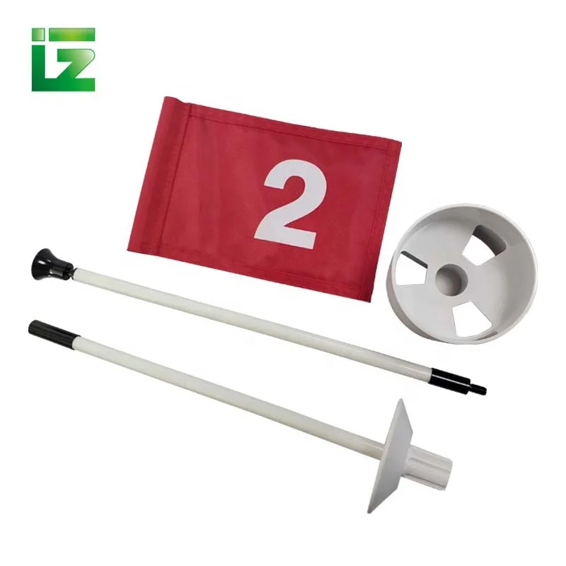 Factory Wholesale High Quality Mini Portable Custom Golf Flag Pole Golf Course Putting Green Flag Golf Hole Cup Set