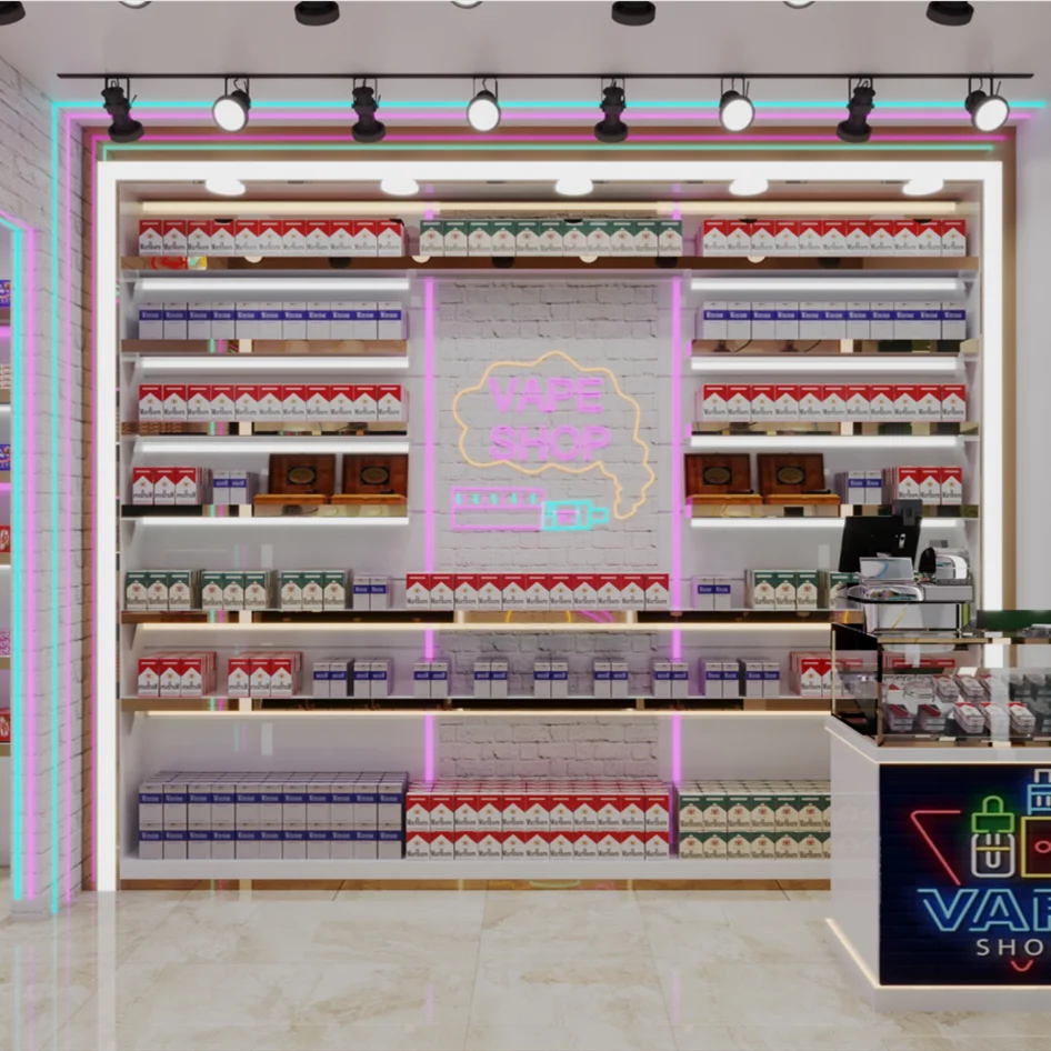 Smoke Shop Cabinet Manufacturer Smoke Shop Glass Showcase Cigarette Glass Display Case Tobacco Wood Displays