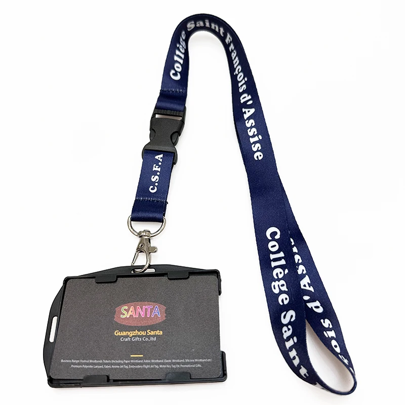 2023 New Exhibition Office School College Detachable Neck Strap Hard Plastic Name Tag Id Card Holders With Lanyard