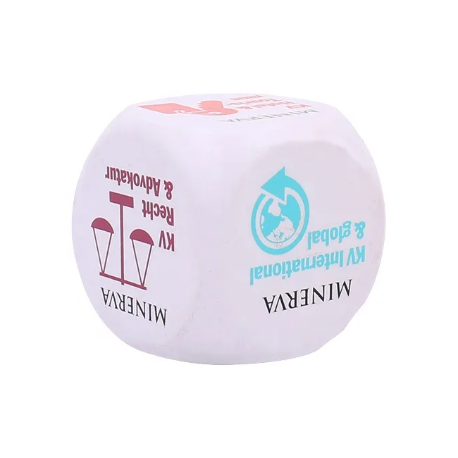 Custom Square Foam PU Cube Dice Stress Ball Promotional Gifts PU Stress Toy Antistress Ball Cube Stress Reliever Ball