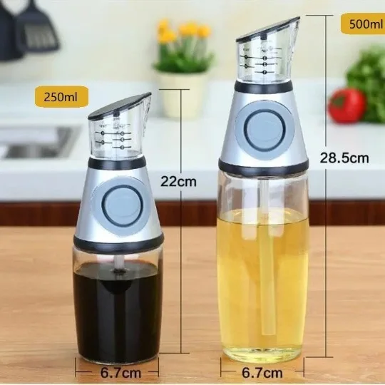 Hot Sale 500ML Glass Pressure Kitchen Automatic Measuring Cooking Dispenser Olive Oil Dispenser