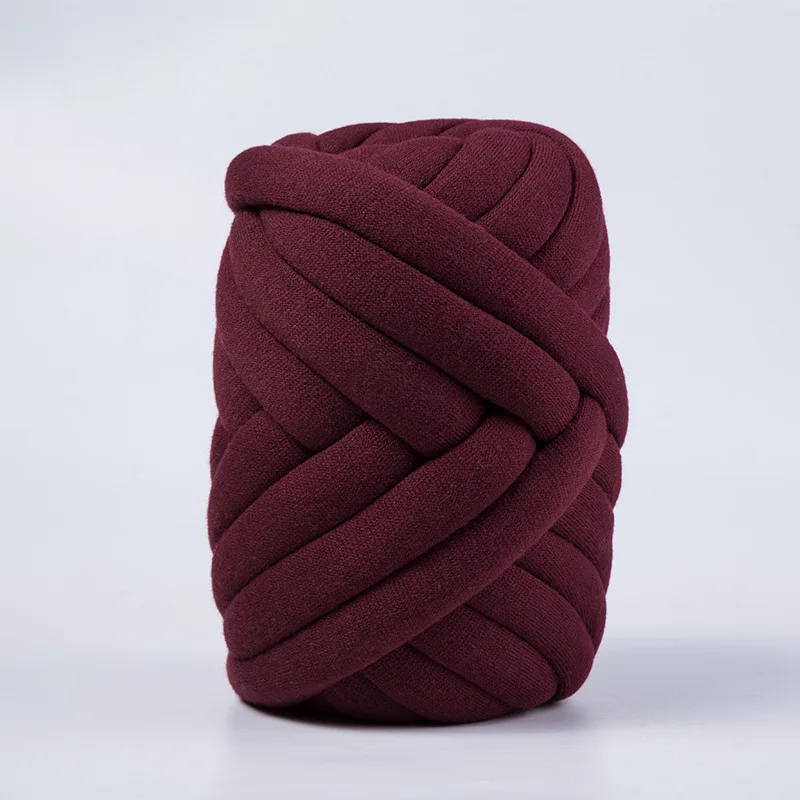 Blended Fancy yarn polyester hollow giant chunky cotton tube yarn for hand knitting
