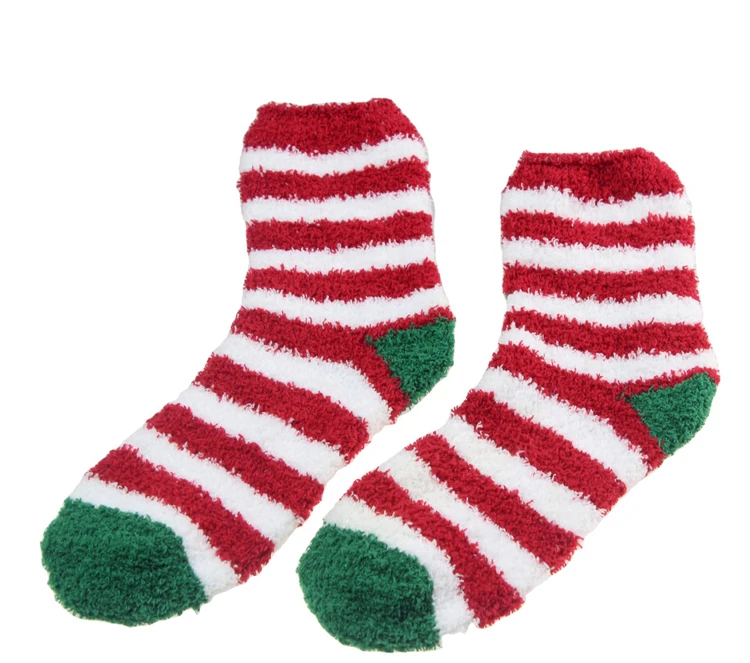 Winter Christmas Coral Fleece Fuzzy Socks Socks Santa Claus Pattern Coral Fleece Fuzzy Socks