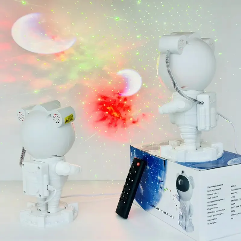2024 Newest New Astronaut Table Lamp Astronauts Light Kids Star Night Light Projector USB RGB Remote Control Projector Lamp