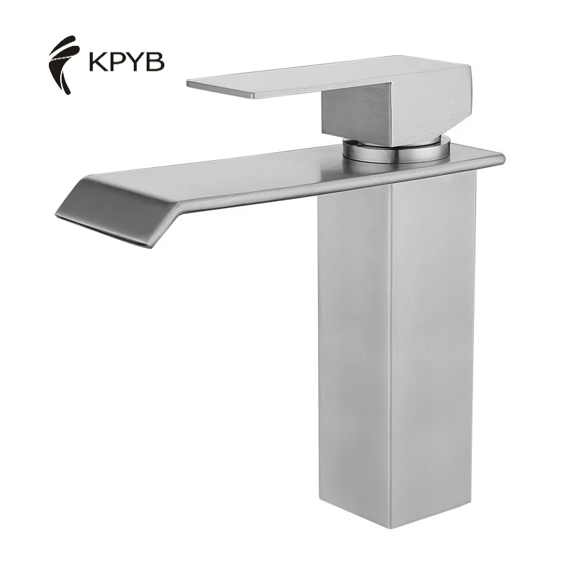 New Bathroom Wash Hand Waterfall Stainless Steel Washbasin Basin Faucet Manufacturers Durable Waterfall Basin Faucet