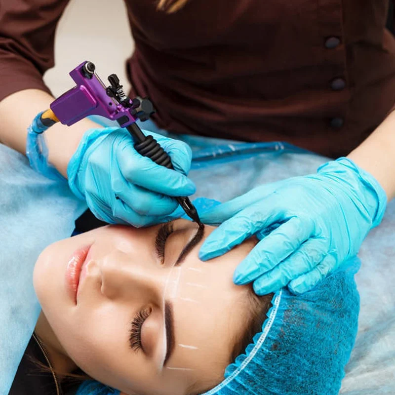 Barber Nitrile Gloves Anti Chemical Waterproof Tattoo Gloves Disposable Powder Free Lake Blue Nitrile Gloves for Beauty Salon